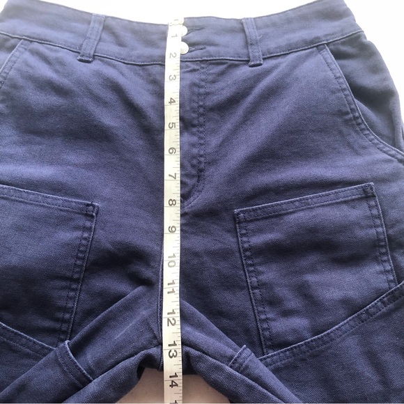 Forever 21 Navy Blue Vintage Cargo Pants Double Pocket Women’s Size L High Waist - Picture 9 of 16